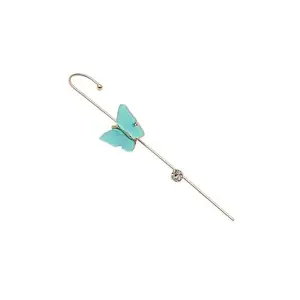 SOHI Women Ear Cuff for Casual Wear| Adjustable Closure | Artificial Stones | Green Color | Alloy Material | Chic Trendy and Fashionable Western jewellery for girls (7104)