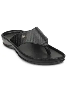 Liberty Healers CSS 25 Casual Flat Sandal For Men With PU Sole | Stylish and Comfortable | Durable Summer Footwear for Outdoor Indoor | Lightweight Cushioned Footbed (Black 45 EU)