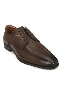 Louis Philippe Men Brown Leather Derby Shoes