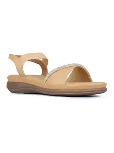 Inc.5 Womens Beige Solid Round Toe Party Wear Sandals