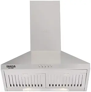 Inalsa 60cm, 950 m³/hr Kitchen Chimney Brio BF with SS Baffle Filter, Push Button Control, (Stainless Steel)