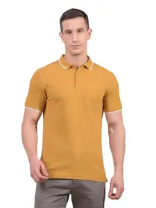 Crimsoune Club Men's Mustard Polo Neck T-Shirt (XL)