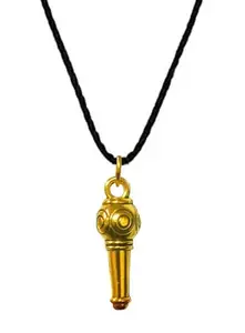 Uniqon Golden Color Small Size Unisex Lord Jai Shri Ram Bhakt God Mahavir Mahabali Bajrangbali Sankat Mochan Ram Bhakt Pavan Putara Hanuman Gada/Mace Locket Pendant Necklace With Cotton Dori
