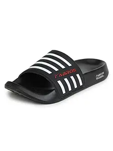 ABROS Men's AWSG7038 Wookee Slider/Flipflop_Black/White_9UK