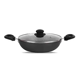 Palomino Heavy Duty Non-Stick Deep Kadhai 3mmThickness Non-Stick Cookware with Glass Lid (24 cm,Pack of 1,Black, Non-Induction Base) price in India.