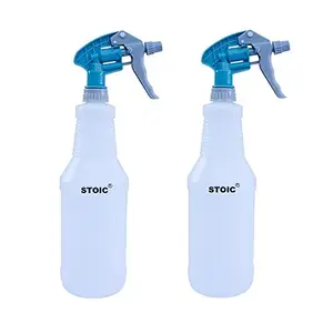 STOIC Car Detailing Unbreakable Plastic Empty Spray Bottles Double-Shot Trigger (Aqua) For Multipurpose Sprayer (Pack of 2)