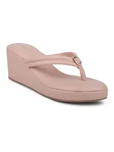 INC.5 Women Peach Wedge Heels