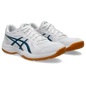 ASICS Mens Upcourt 6 White/Vintage Indigo Badminton Shoes - 7 UK (1071A104.100)