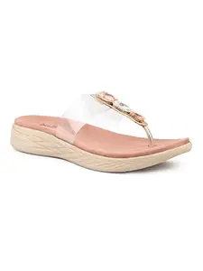 Inc.5 Womens Rose Gold Casual Embellished T-Strap Sandals