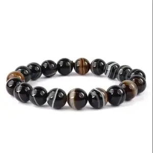 Dine Gems Akik Stone Bracelet सुलेमानी हकीक पत्थर ब्रेसलेट Sulemani Hakik Bracelet AAA+++ Quality Natural Agate Beads for Men & Women