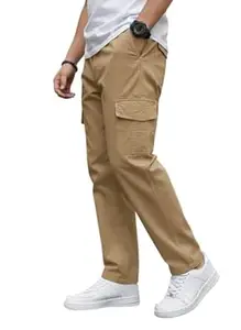 TAGAS Men’s Cotton Cargo Pants | Men Cargo Jogger Pant | Slim Fit Track Pants with Side Pockets | Stylish Streetwear Lower for Gym, Casual & Travel