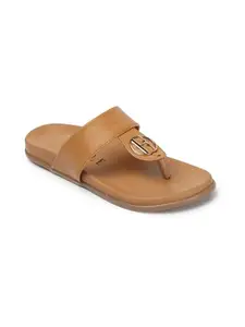 ELLE Flip Flop Sandal, Colour-Tan,Size-UK 6