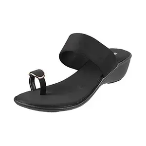 Walkway Womens Synthetic Black Slip Ons (Size (4 UK (37 EU))