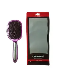 CHAOBA Professional Professional Classic Circle head Paddle Hair Brush with Strong & flexible nylon bristles For Grooming, Straightening, Smoothing Hair, ideal for Men & Women, Pink (CHB-278)