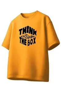 Ishkart Men's Oversized T-Shirt, 100% Cotton, Round Neck, Short Sleeve, Printed Chest and Back, Casual Summer Wear, S to 3XL