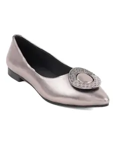 ELLE Women Ballet Flat,Grey,UK-4