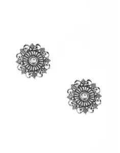 ANURADHA PLUS® Silver Finish Traditional Studs Earrings For Women | Tops Earrings Set | Daily Wear Studs Tops For Women & Girls