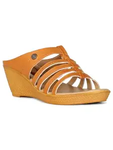 Bata Women's WEDGE MULE Brown Slipper-3 Kids UK (6714293)