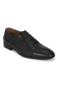 Louis Philippe Men Formal Black Leather Oxford Shoes Euro- 42