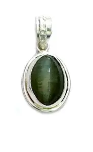 ASTROGHAR Natural Certified Cat's Eye Gem stone Crystal Metal Pendant