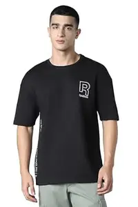 Reebok Men's Cotton Poly Casual Oversized T-Shirt - Soft Breathable Loose Fit Half Sleeve Tee | Round Neck Tshirt