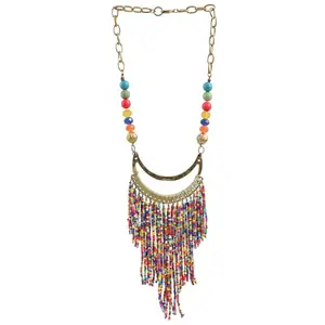 Jewelgenics Handcrafted Multicolor Pearl Beads Long Boho Necklace