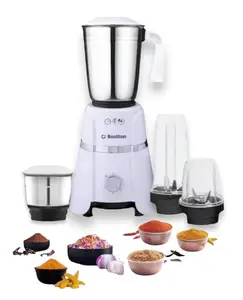 Bostton Queen 750 Watt, 2+2, Copper Motor, 2 Year Warranty| Juicer Mixer Grinder| Grinder Machine for Kitchen (4 Jar)