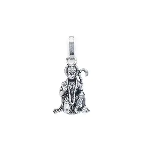 DE FLOSSY SILVER 925 Sterling Silver God Hanuman Pendant for Men & Women Pure Silver Lord Bajrang Bali Locket for Good Health & Wealth