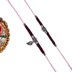 R ROSEVILLA Rakhifor Brother and Bhabhi Rakhi Set of 8 Jewellery BraceletRakhi Combo for Brother, Rakhi Gift for Bhaiyya/Bhai R-11-BEET