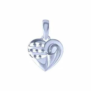 P.C. Chandra Jewellers 925 Sterling Silver Heart Shape Pendant - 1.07 Grams