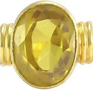 G.S Gmes Stone 10.50 Ratti Pukhraj Ring Panchdhatu A+ Quality Natural Yellow Sapphire Pukhraj Gemstone Ring For Women's and Men's