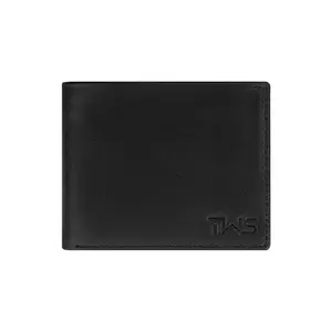 The Wallet Store Eternal Solid RFID Protected Leather Purse for Men | Bi-Fold Wallet | 6 Card Slots | ID Pocket | Hidden Pockets (Black)