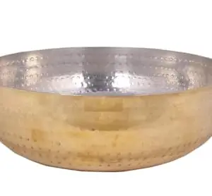 Damurhu Pure Brass Kadai with Kalai |100% Pure Brass Kadhai with Tin Coating | Brass Kadai for Cooking and Serving | (Dia ;17.5 cm, X 18 cm X20 cm) Set of-1 PCS