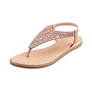 Metro Womens Synthetic Rose Gold Sandals (Size (4 UK (37 EU))