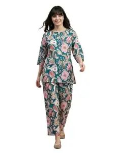 Winza Designer Ethnic Co ord |Printed Cotton Blend Kurta |Tunic and Pant Matching Sets |Stylish Cord Set for Women