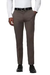 Peter England Men Mid Rise Slim Fit Premium Flat Front Trouser