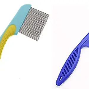 Alexvyan 2 pcs Different Model Long Handle New Lice Treatment Comb for Head Lice/Nit Lice Egg Removal Stainless steel Long Teeth For Men Women (Pack of 1)
