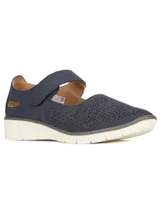 Bata Women's Velcro Ballet Flat - Blue (8 UK) (5519943)