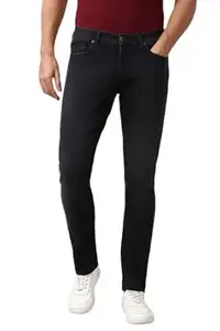 Peter England Men's Slim Tapered Jeans | Denim Mid Wash | Casual Wear | Modern Fit