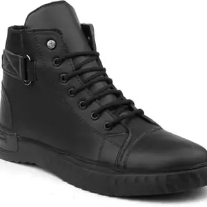 WOAKERS Men's Comfortable & Stylish Casual Shoes (Black, 7) (Chain-Black)