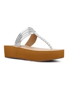 Inc.5 Womens Silver Casual Solid Round Toe Sandals
