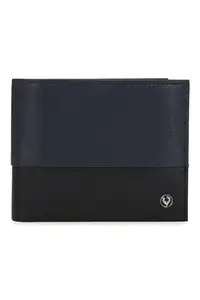 Allen Solly Men Navy Patterned Genuine Leather Wallet