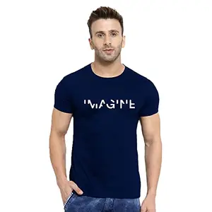 Men's Round Neck T-Shirt | Comfortable & Stylish Men's T-Shirt Idea for Gym, Sports, Casual Outings, or Lounge Wear - Small|6590 Black