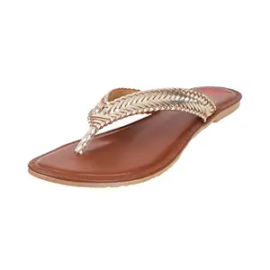 Metro Womens Synthetic Gold Slippers (Size (5 UK (38 EU))