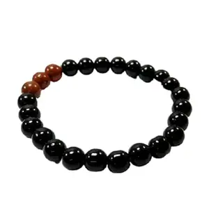 Red jasper & Black Obsidian Bracelet Round Cut 8 mm Stone Bracelet for Reiki Healing and Crystal Healing