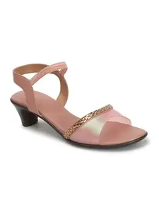 Carlton London Women Sandal,Peach,UK-7