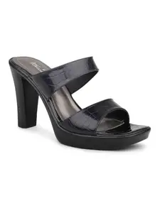 INC.5 Women Black Textured Platform Heels