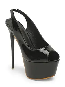 Flat n Heels Womens Black Sandals FnH 6001-BK