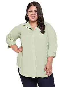AMYDUS Plus Size Shirt for Women | Cloud Soft Fabric | Concealed Placket | Collared Neck | Complete Hip Coverage | Women Formal Shirts | XL to 9XL