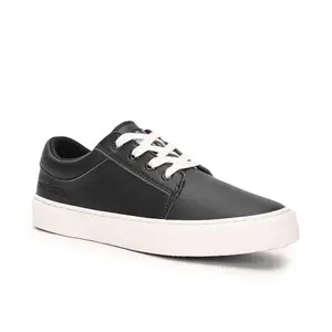 Tommy Hilfiger Polyurethane Solid Black Women Flat Sneakers (F23HWFW025) Size- 39